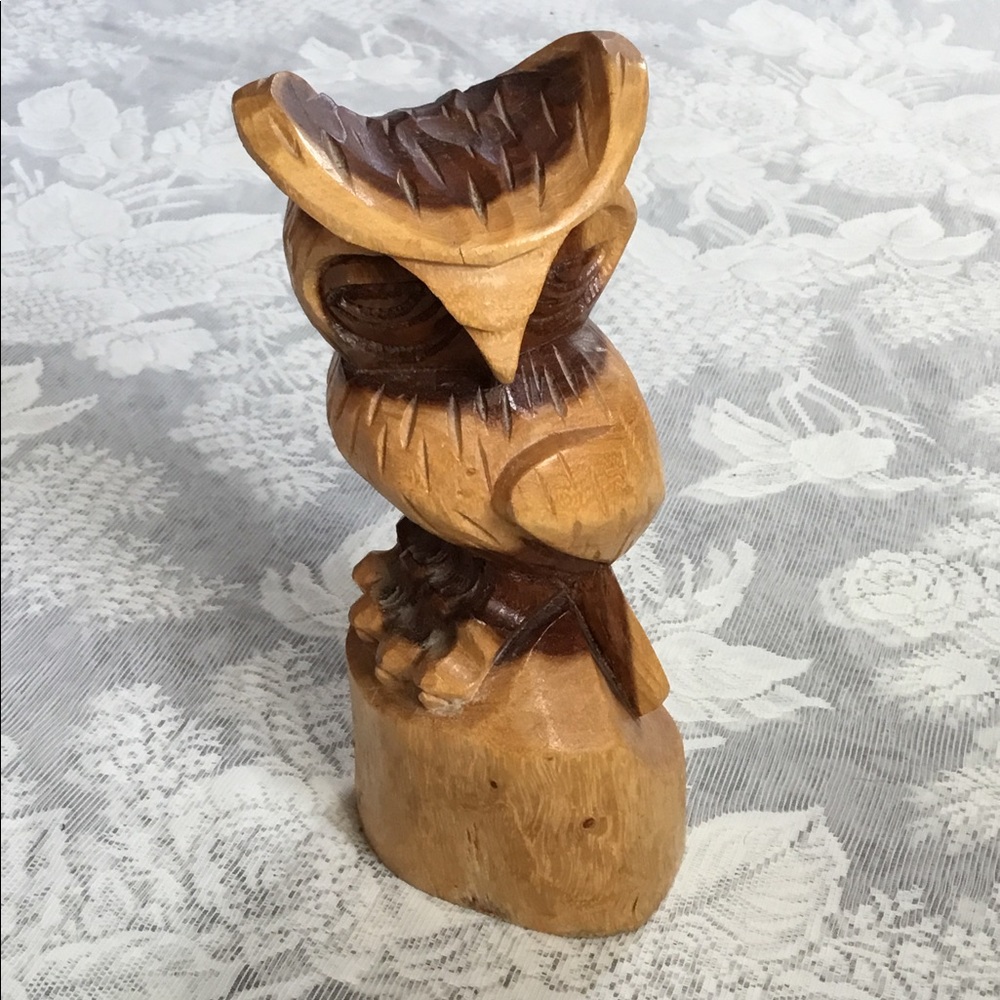 Boho 70’s | Hand-Carved Owl